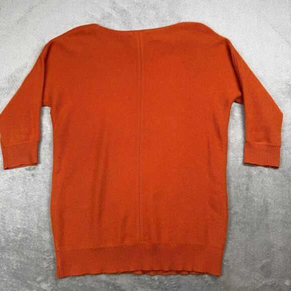 Cynthia Rowley Sweater Women’s Small Orange Cashmere Round Neck Kimono Sleeve - Picture 2 of 7